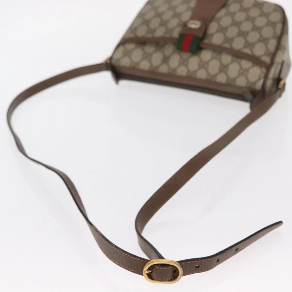 GUCCI GG Supreme Web Sherry Line Shoulder Bag PVC Beige 89 02 032 Auth BA8620 - Picture 8 of 16